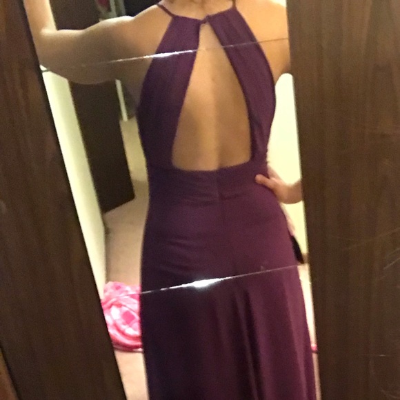 Formal full length bridesmaid’s dress-Eggplant - Picture 3 of 5